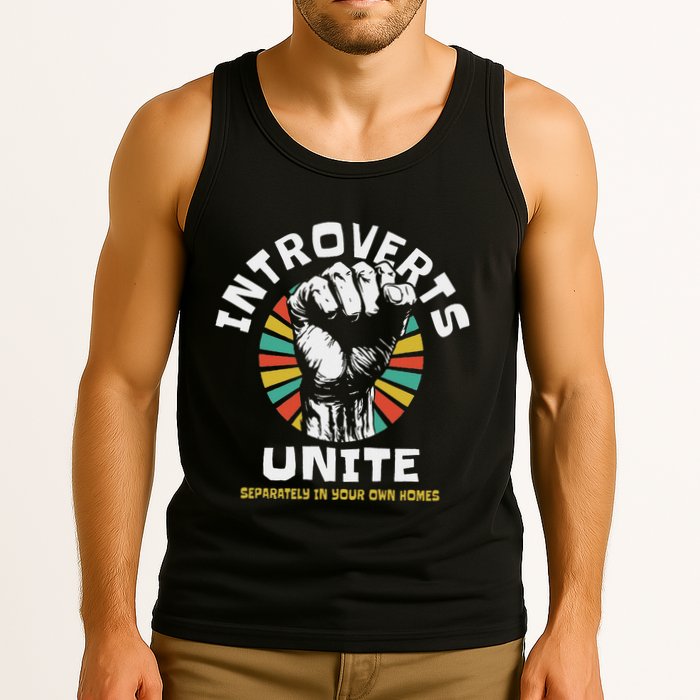 Introverts Unite Separately Own Homes Emblem Tank Top