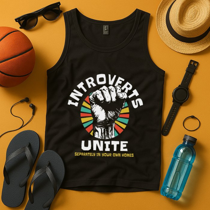 Introverts Unite Separately Own Homes Emblem Tank Top