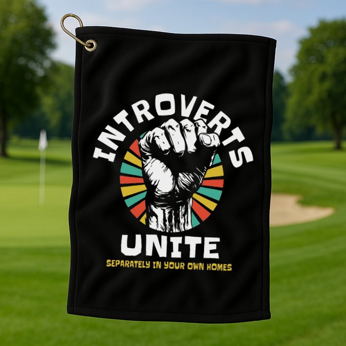 Introverts Unite Separately Own Homes Emblem Golf Towel