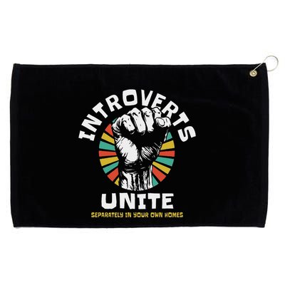 Introverts Unite Separately Own Homes Emblem Grommeted Golf Towel