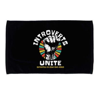 Introverts Unite Separately Own Homes Emblem Microfiber Hand Towel