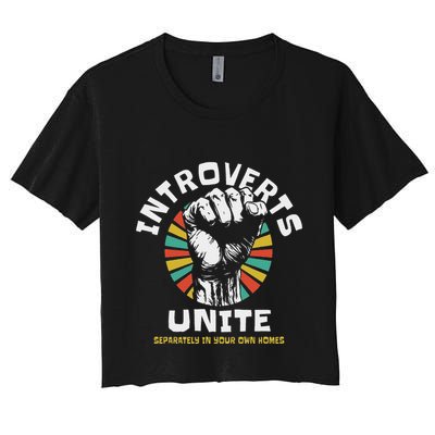Introverts Unite Separately Own Homes Emblem Crop Top