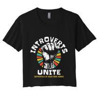 Introverts Unite Separately Own Homes Emblem Crop Top