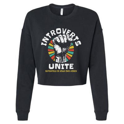 Introverts Unite Separately Own Homes Emblem Cropped Pullover Crew