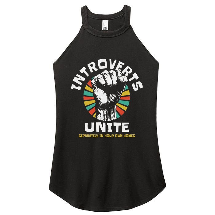 Introverts Unite Separately Own Homes Emblem Women's Perfect Tri Rocker Tank