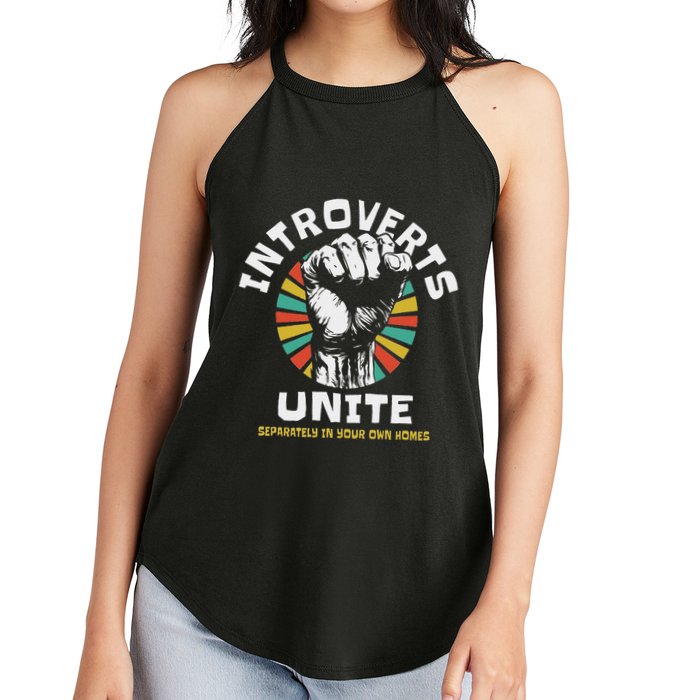 Introverts Unite Separately Own Homes Emblem Women's Perfect Tri Rocker Tank