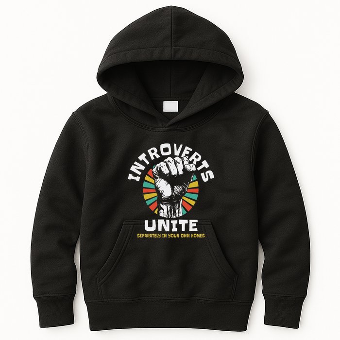 Introverts Unite Separately Own Homes Emblem Kids Hoodie