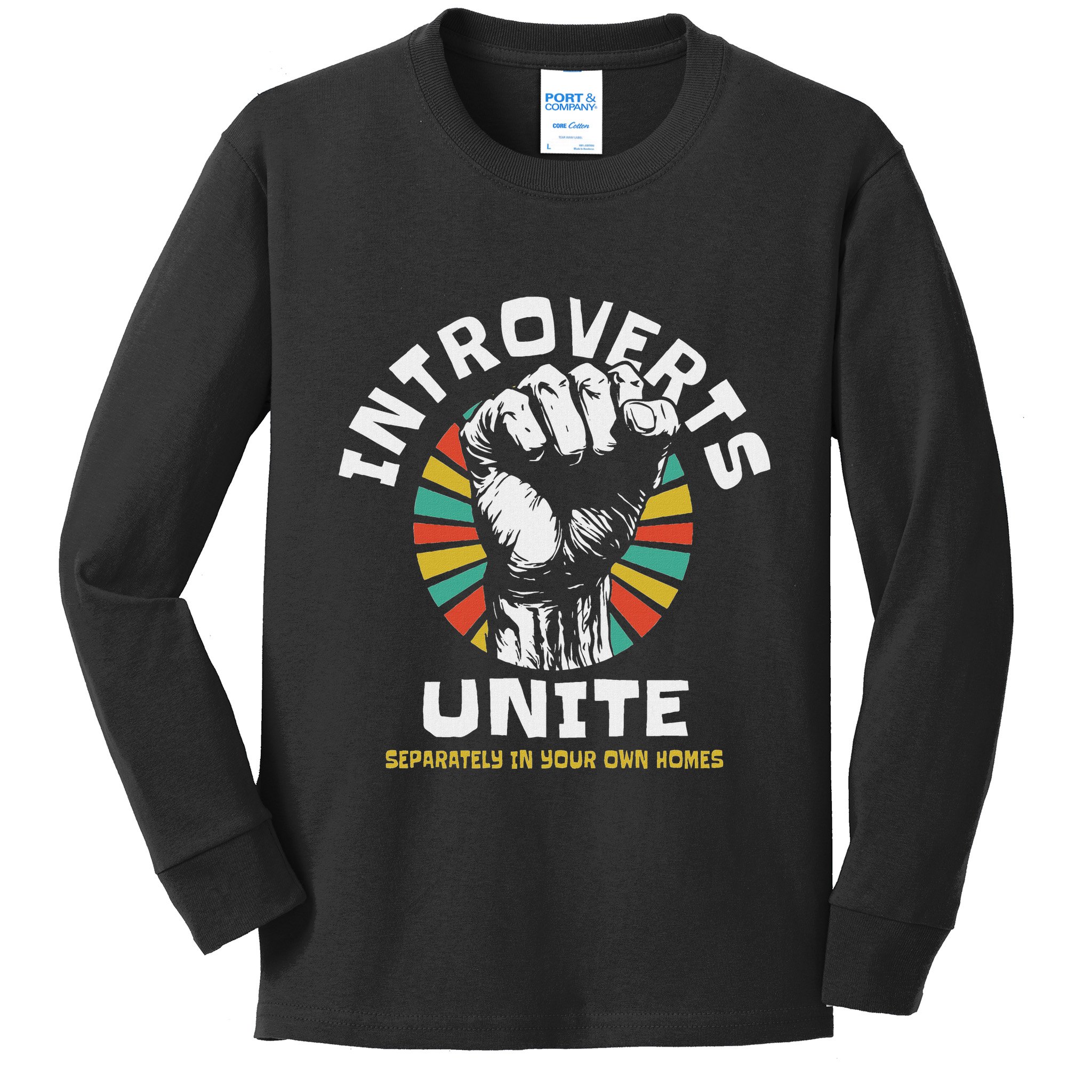 Introverts Unite Separately Own Homes Emblem Kids Long Sleeve Shirt