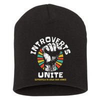 Introverts Unite Separately Own Homes Emblem Short Acrylic Beanie