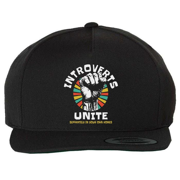 Introverts Unite Separately Own Homes Emblem Wool Snapback Cap