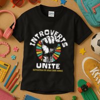 Introverts Unite Separately Own Homes Emblem Kids T-Shirt