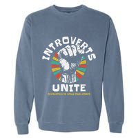 Introverts Unite Separately Own Homes Emblem Garment-Dyed Sweatshirt