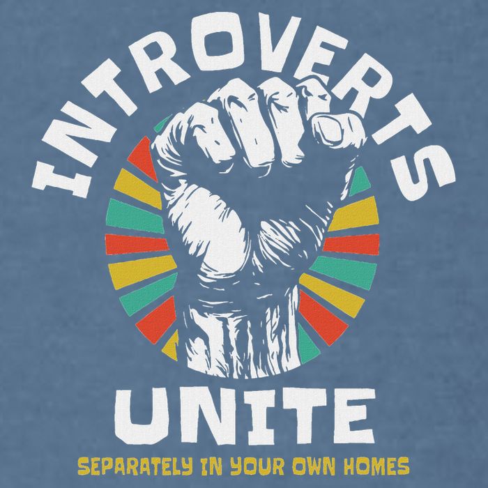Introverts Unite Separately Own Homes Emblem Garment-Dyed Sweatshirt