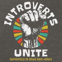 Introverts Unite Separately Own Homes Emblem Cotton Canvas Backpack