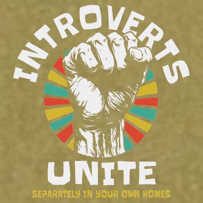 Introverts Unite Separately Own Homes Emblem Garment-Dyed Women's Muscle Tee