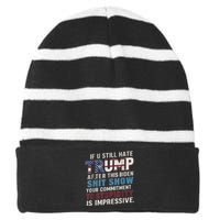 If U Still Hate Trump After BidenS Show Is Impressive Striped Beanie with Solid Band