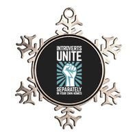 Introverts Unite Separately In Your Own Homes Metallic Star Ornament