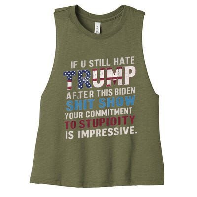 If U Still Hate Trump after Biden's Show is impressive Women's Racerback Cropped Tank