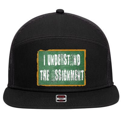 I Understand The Assignment 7 Panel Mesh Trucker Snapback Hat