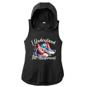 I Understand The Assignment Chucks And Pearls Election 2024 Ladies PosiCharge Tri-Blend Wicking Draft Hoodie Tank