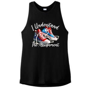 I Understand The Assignment Chucks And Pearls Election 2024 Ladies PosiCharge Tri-Blend Wicking Tank