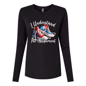 I Understand The Assignment Chucks And Pearls Election 2024 Womens Cotton Relaxed Long Sleeve T-Shirt