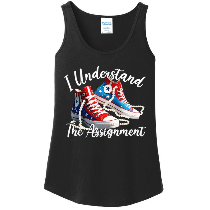 I Understand The Assignment Chucks And Pearls Election 2024 Ladies Essential Tank