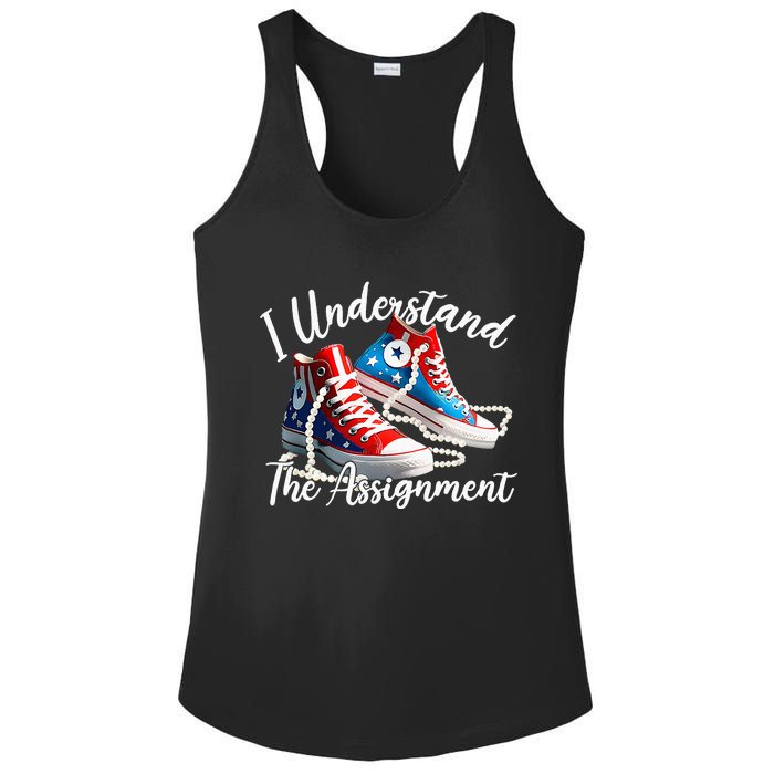 I Understand The Assignment Chucks And Pearls Election 2024 Ladies PosiCharge Competitor Racerback Tank