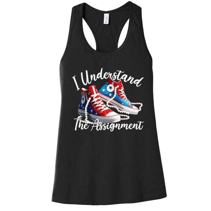 I Understand The Assignment Chucks And Pearls Election 2024 Women's Racerback Tank