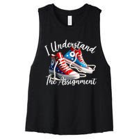 I Understand The Assignment Chucks And Pearls Election 2024 Women's Racerback Cropped Tank