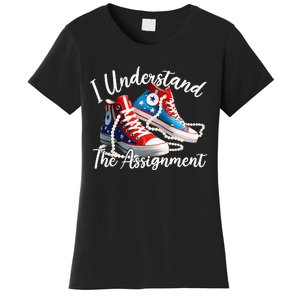 I Understand The Assignment Chucks And Pearls Election 2024 Women's T-Shirt