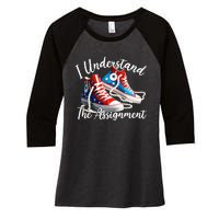 I Understand The Assignment Chucks And Pearls Election 2024 Women's Tri-Blend 3/4-Sleeve Raglan Shirt