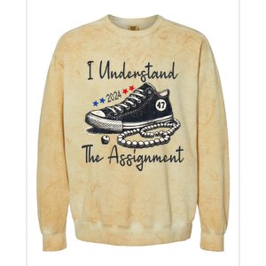 I Understand The Assignment Chucks And Pearls Election 2024 Colorblast Crewneck Sweatshirt