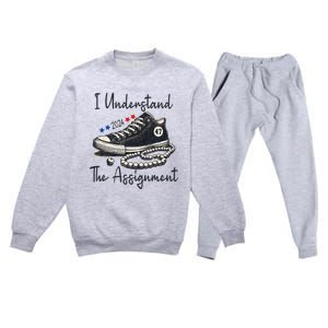 I Understand The Assignment Chucks And Pearls Election 2024 Premium Crewneck Sweatsuit Set