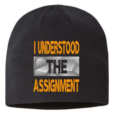 I Understood The Assignment Orange Color Graphic Sustainable Beanie