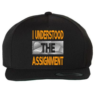 I Understood The Assignment Orange Color Graphic Wool Snapback Cap