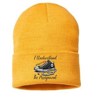 I Understand The Assignment Chucks And Pearls Election 2024 Sustainable Knit Beanie