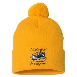 I Understand The Assignment Chucks And Pearls Election 2024 Pom Pom 12in Knit Beanie