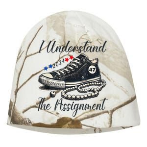 I Understand The Assignment Chucks And Pearls Election 2024 Kati - Camo Knit Beanie