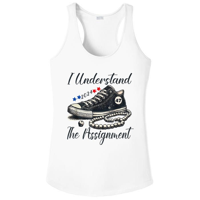 I Understand The Assignment Chucks And Pearls Election 2024 Ladies PosiCharge Competitor Racerback Tank