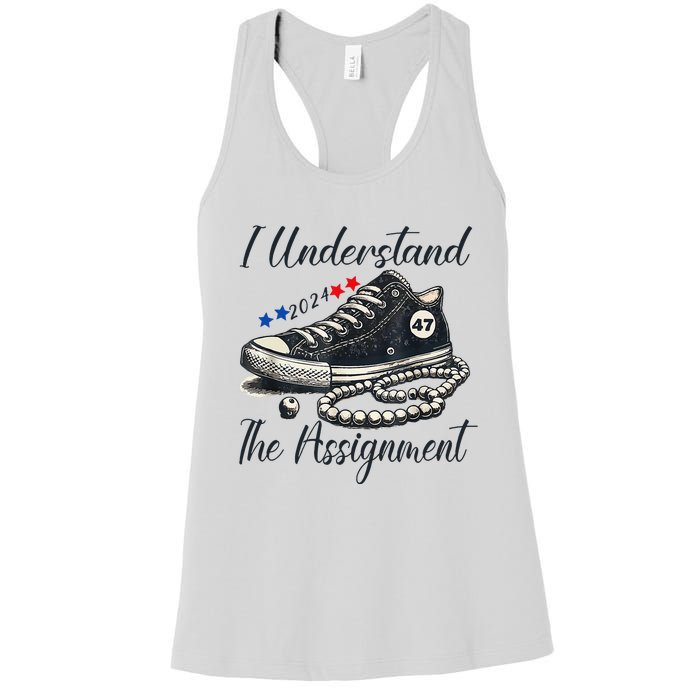 I Understand The Assignment Chucks And Pearls Election 2024 Women's Racerback Tank