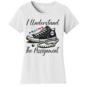 I Understand The Assignment Chucks And Pearls Election 2024 Women's T-Shirt