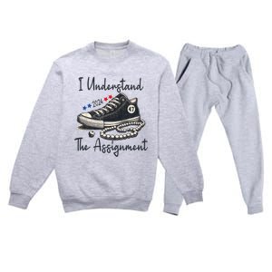 I Understand The Assignment Chucks And Pearls Election 2024 Premium Crewneck Sweatsuit Set