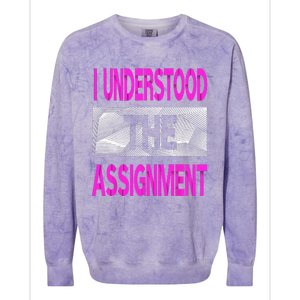 I Understood The Assignment Pink Color Graphic Colorblast Crewneck Sweatshirt