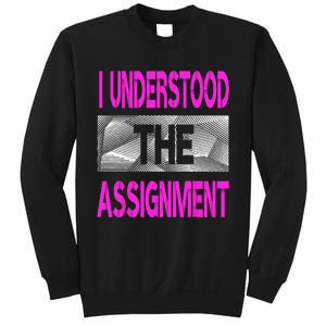 I Understood The Assignment Pink Color Graphic Sweatshirt