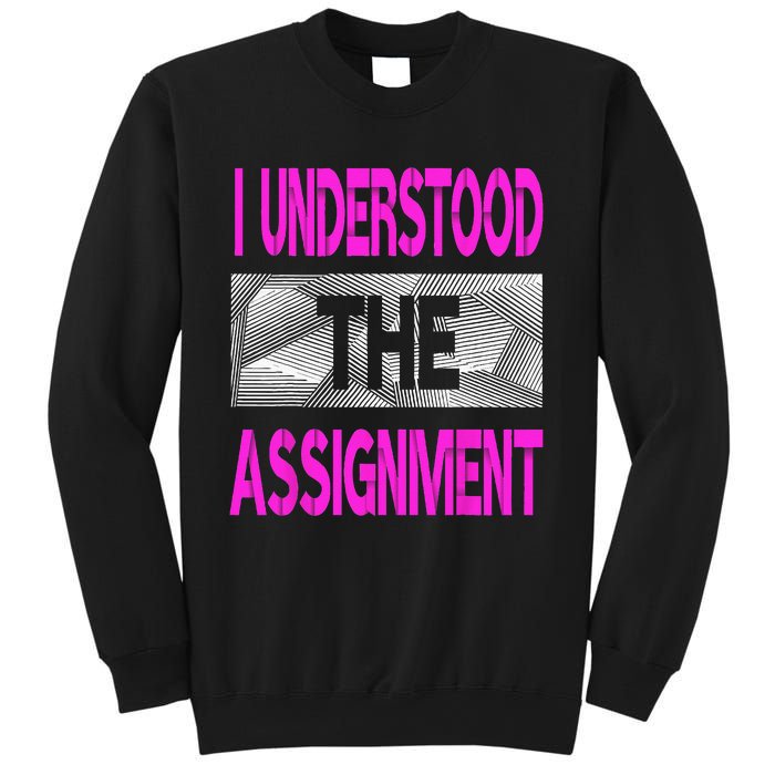 I Understood The Assignment Pink Color Graphic Sweatshirt