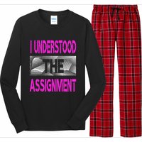 I Understood The Assignment Pink Color Graphic Long Sleeve Pajama Set