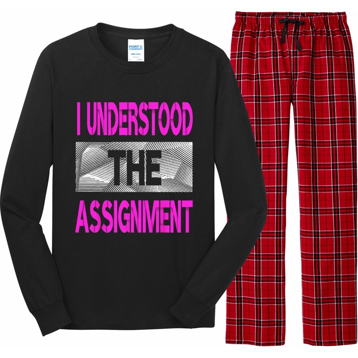 I Understood The Assignment Pink Color Graphic Long Sleeve Pajama Set