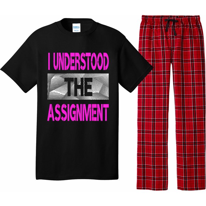 I Understood The Assignment Pink Color Graphic Pajama Set