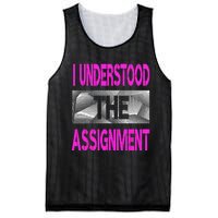 I Understood The Assignment Pink Color Graphic Mesh Reversible Basketball Jersey Tank